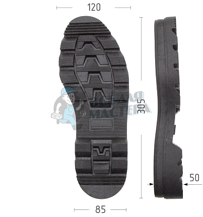 Подошва муж. Киров 115-М р. 41, цв. черный