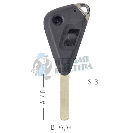 Корпус ключа SUB-2.P DAT17 SUB1P175 3 кнопки треугольный КНР