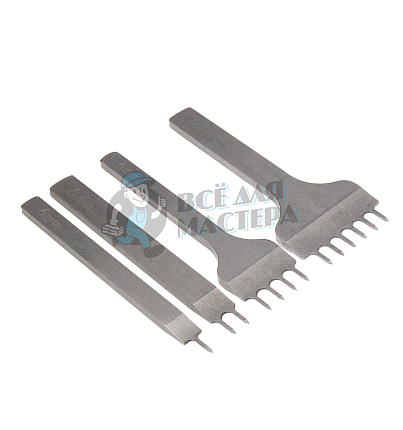 Пробойник строчный ромбовидный (шаг 6мм) (1+2+4+6) набор 4шт