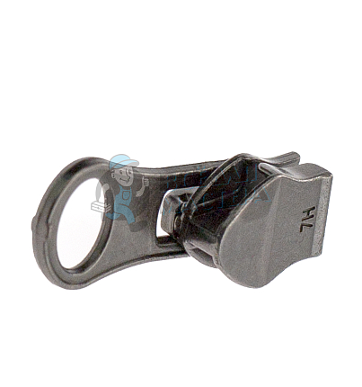 Бегунок для спиральной молнии, тип 7, автомат, "Груша", цв. никель темн.