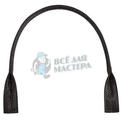 Ручка сумочная длинная с широким креплением 68см Китай Черный лак рептилия