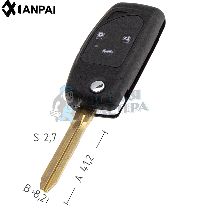 Корпус выкидного ключа TOYO-15.P TOY43 TY37R 3 кнопки КНР  TOYOTA