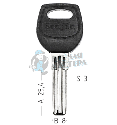 SANJIN 3 ПАЗ. ПОЛУКРУГ КОРОТК. (25,7ММ Х 8,0ММ Х 2,96ММ) КНР