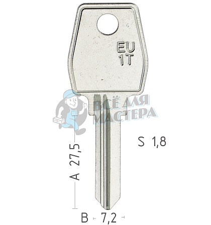 EU1T EURO LOCKS почта (1.8mm) КНР - Чертеж