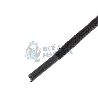 Шнурок черный, круглый толстый воскованый 75 см (Art.415)