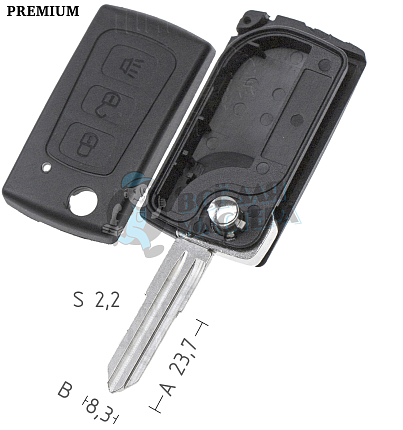 Корпус выкидного ключа GM15 3 кнопки КНР  GREAT WALL