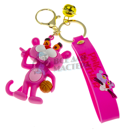 Брелок для ключей "Розовая пантера COOL" колокольчик + карабин
