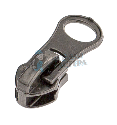 Бегунок для спиральной молнии, тип 7, автомат, "Груша", цв. никель темн.