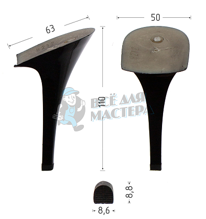 Каблуки ABS (8212) черн.лак. 11 см