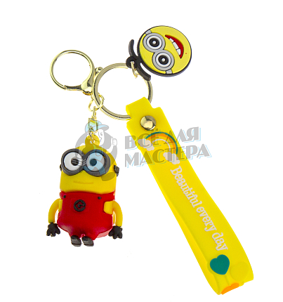 Брелок для ключей "Миньон" Стив цв.желтый + карабин