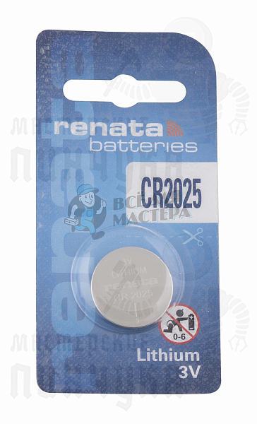 Батарейка часовая RENATA CR2025 BL1 (1/10/300) - Чертеж