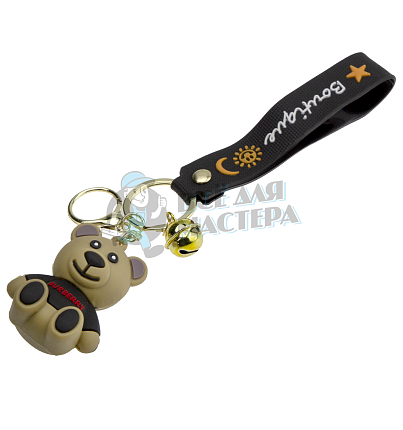 Брелок для ключей "Мишка " колокольчик + карабин