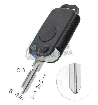 Корпус выкидного ключа ME-2 HU39 HF39 1 кнопка КНР  MERCEDES