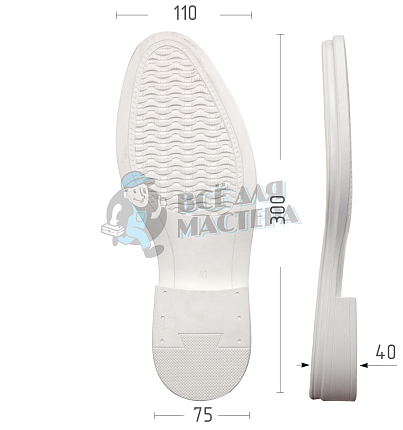 Подошва муж. Киров 90555 р. 41, цв. белый