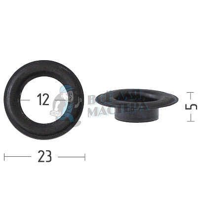 Люверсы №26, 12мм, сталь, цв. оксид.