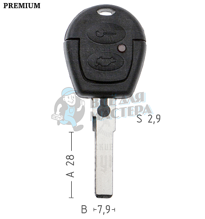 Корпус ключа HU-HAA.P1 HU66 HF55P65 2 кнопки КНР