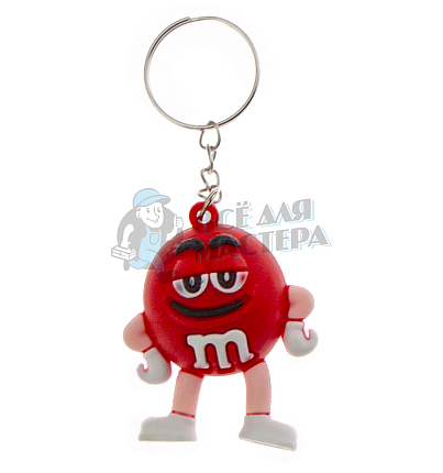 Брелок для ключей "M&M" цв.красный с кольцом