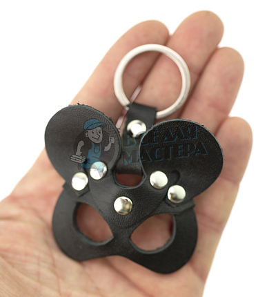 Брелок кожаный Мышка, цв.черный