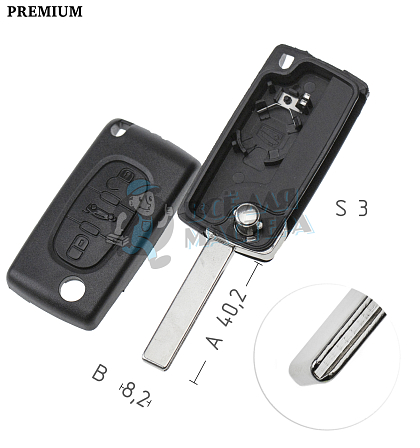Корпус  Peugeot HU-HCAP CIT-1P HU83 3кн с мест.д/батар.корп.вык.кл. КНР - Чертеж