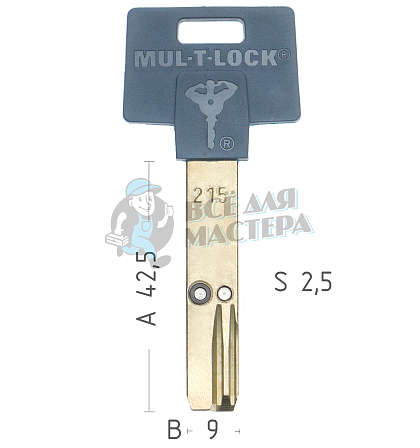Mul-T-Lock: Профиль 215s Original "INTERACTIVE" - Чертеж