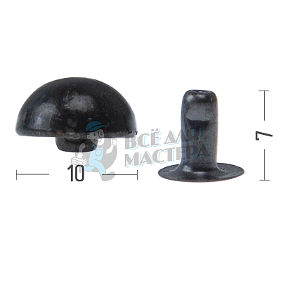 Хольнитены 10х7мм, сфера, односторонний, цв. оксид