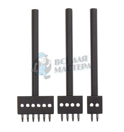Пробойник строчный круглый (шаг 6мм) набор 3шт