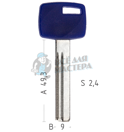 Заготовка ключа APECS K-R1 2 паза КНР