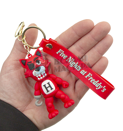 Брелок для ключей "FNAF" цв.красный + карабин