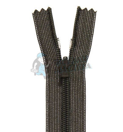 Молния спиральная (витая), Т-3 20см, потайная, неразъёмная, цв.хаки 328