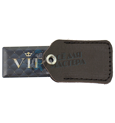 Чехол брелок прямоугольный с карабином, цв.коричневый 