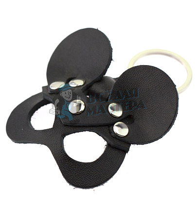 Брелок кожаный Мышка, цв.черный