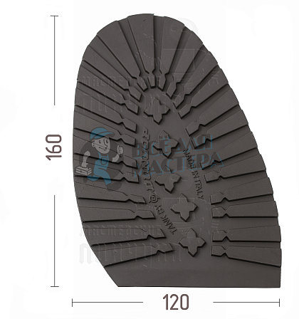 Проф. формованная "Dunlop Tank" р.43-44. Коричневый, 5мм - Чертеж