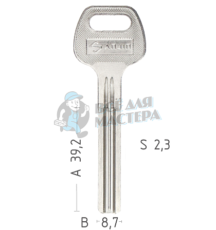 SANJIN 2 паза 8,7*51ММ - Чертеж