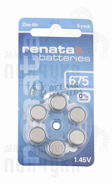 Батарейка RENATA ZA675 (6/60/300/3000) - Чертеж