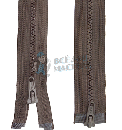 Молния Трактор "JUDSON", 120см, Тип-5, разъёмная двухзамковая, цв.т/коричневый