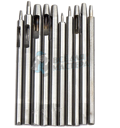 Пробойники для кожи круглые (D=0,5-5 мм, набор 10 шт)