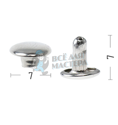 Хольнитены №33, 7х7мм, 2-х сторонний, сталь, цв. никель