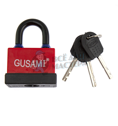 Навесной замок GUSAMI 58мм (красный)