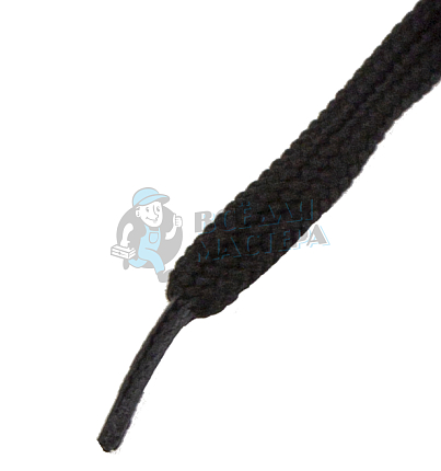 Шнурок черный, плоский стандартный 90 см (Art.405)