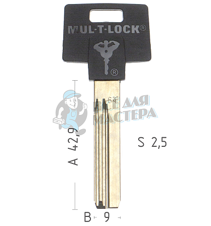 Mul-T-Lock: Профиль 064 Original "MVP" - Чертеж
