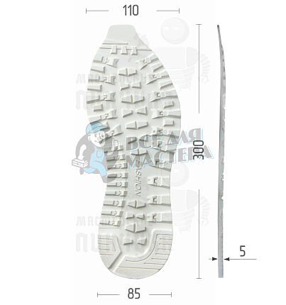 Подошва "Fashion 8005", р. 37-40, цв. белый