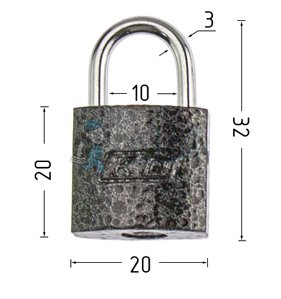 Навесной замок СК Р 20 полим.покр. 20мм (2кл)