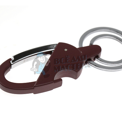 Карабин овальный с двумя кольцами для ключей и открывашкой