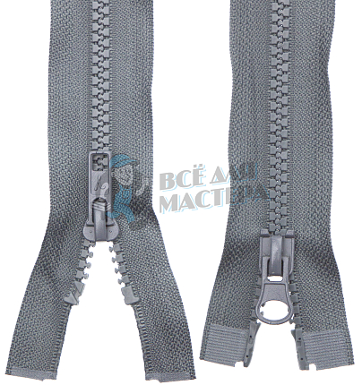 Молния Трактор "GAMMA" G3052 80 см Тип 5 разъёмная двухзамковая №309 т.серый (графит)