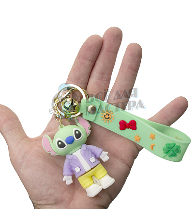 Брелок для ключей "Стич " колокольчик + карабин