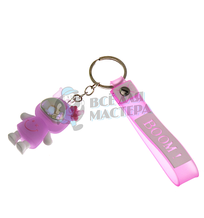 Брелок для ключей светящийся "КУРОМИ" цв. фиолетовый + ремешок
