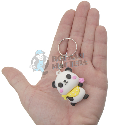 Брелок для ключей "Панда с желтым воротничком"