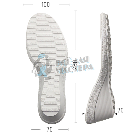 Подошва жен. Киров 80479 р. 40, цв. белый