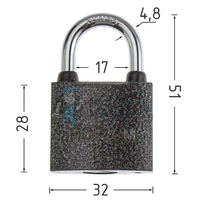 Навесной замок НОРА-М 3H-212 32мм (3кл)