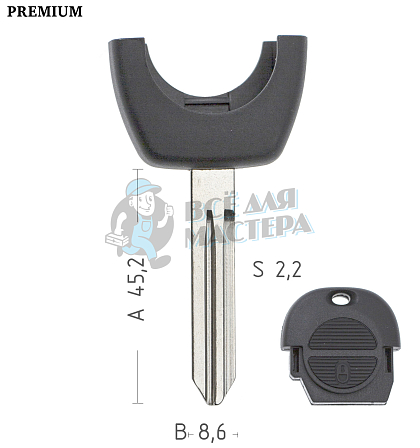Лезвие DAT15/DAT16  NSN14/NSN15  NS11/NS8/NS9 рога NISSAN КНР - Чертеж